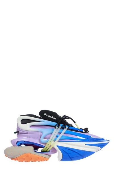 Shop Balmain Unicorn Low Top Sneaker In Electric Blue/ Light