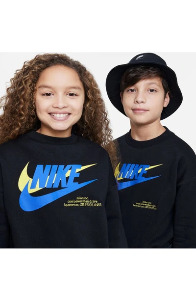 Shop Nike Kids' Sportswear Fleece Graphic Sweatshirt In Black