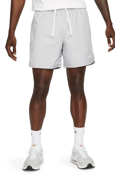 Shop Nike Woven Lined Flow Shorts In Lt Smoke Grey/ White