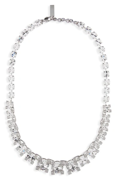 Shop Givenchy 4g Claw Crystal Necklace In 040-silvery