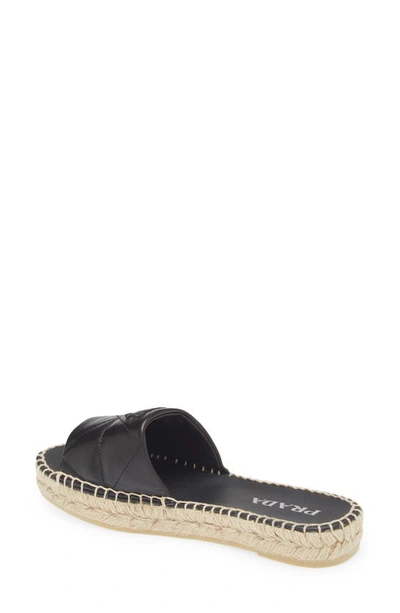 Shop Prada Quilted Leather Slide Sandal In Nero