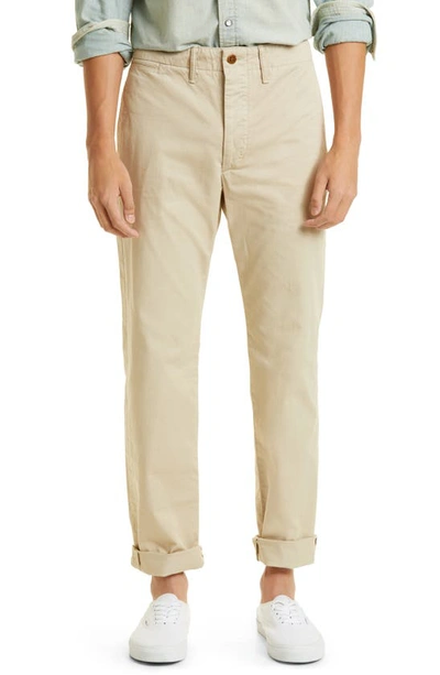 Shop Double Rl Officer Cotton Twill Chino Pants In Stone