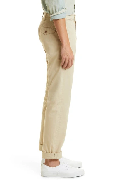 Shop Double Rl Officer Cotton Twill Chino Pants In Stone