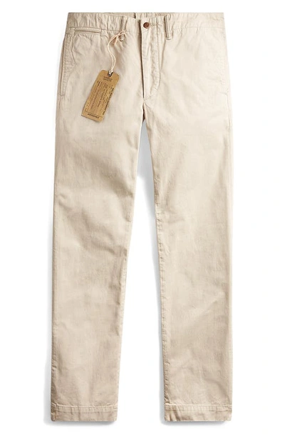 Double Rl Officer Cotton Twill Chino Pants In Stone