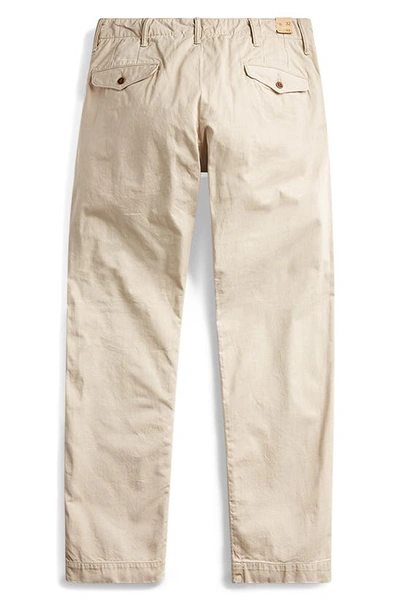 Double Rl Officer Cotton Twill Chino Pants In Stone