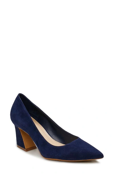 Shop Vince Camuto Hailenda Pointed Toe Pump In Deep Navy