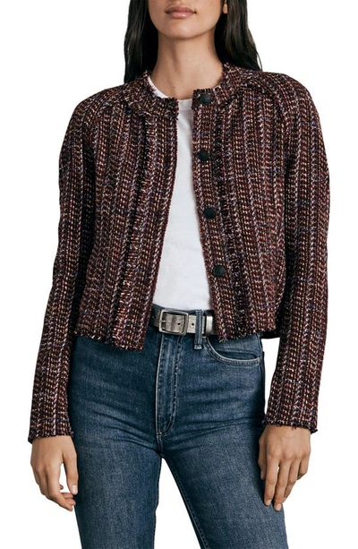 Shop Rag & Bone Marisa Tweed Jacket In Burgundy Multi
