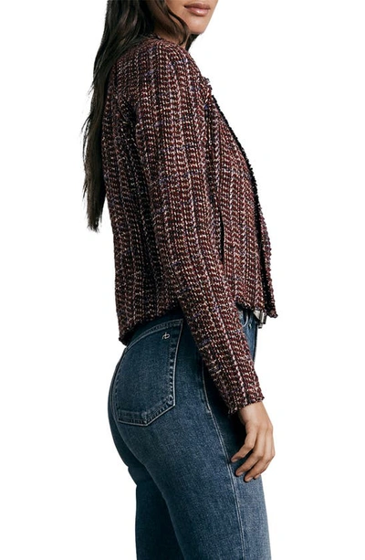 Shop Rag & Bone Marisa Tweed Jacket In Burgundy Multi