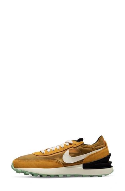 Shop Nike Waffle One Sneaker In Gold/ Phantom/ Black