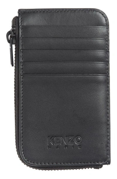 Shop Kenzo Boke Crest Zip Card Case In Black
