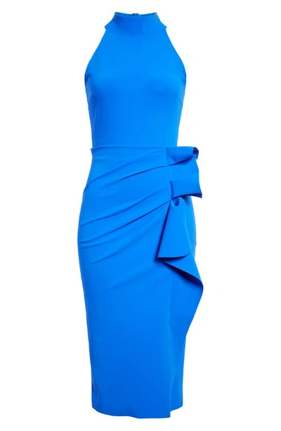 Shop Chiara Boni La Petite Robe Gudrum High Neck Cocktail Dress In Blue Klein