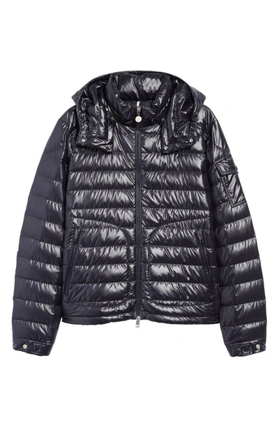 Shop Moncler Lauros Recycled Polyester Down Jacket In Navy