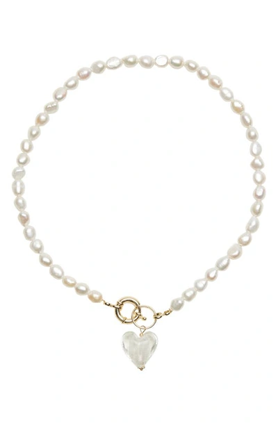 Shop Petit Moments Lisa Freshwater Pearl Necklace In White