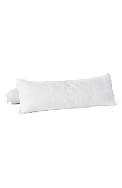 Shop Coyuchi Relaxed Organic Linen Lumbar Pillow Cover In Alpine White