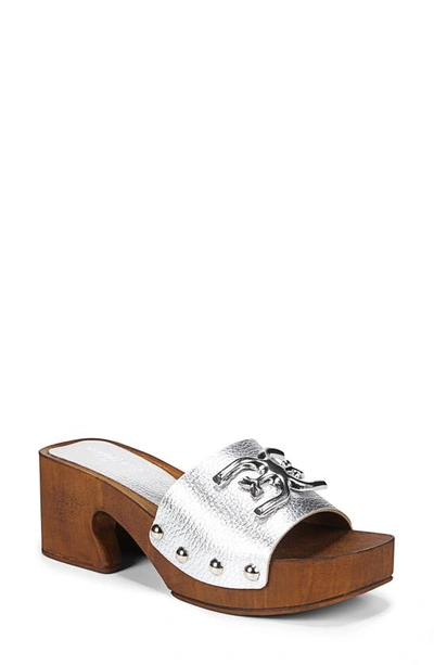 Sam Edelman Francina Platform Slide Sandal In Silver | ModeSens