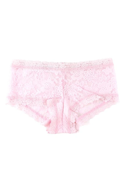 Shop Hanky Panky Daily Lace Boyshorts In Fairy Dust (pink)