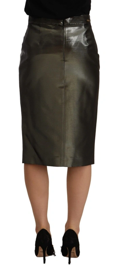 Shop Gianfranco Ferre Gf Ferre Chic High Waist Pencil Midi Women's Skirt In Gray