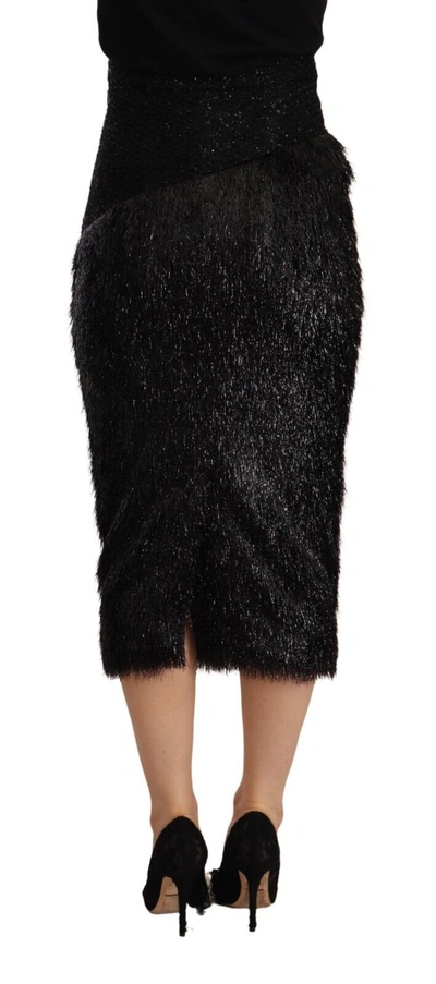 Shop Masha Ma Elegant High Waist Pencil Midi Women's Skirt In Black