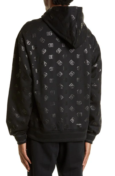 Shop Dolce & Gabbana Dg Monogram Hoodie In Black