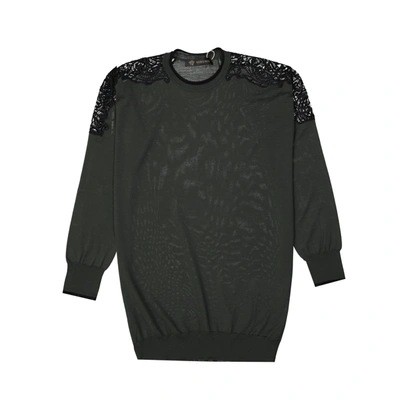 Shop Versace Wool Pullover In Green
