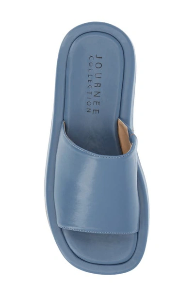 Shop Journee Collection Denrie Flatform Slide Sandal In Blue