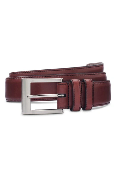 Shop Allen Edmonds Basic Wide Leather Belt In Oxblood
