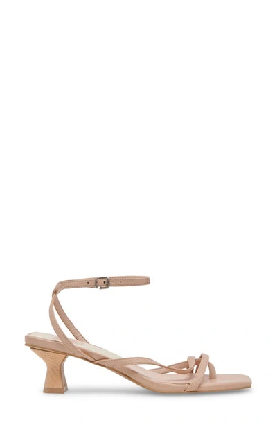 Shop Dolce Vita Baylor Kitten Heel Ankle Strap Sandal In Cream Leather