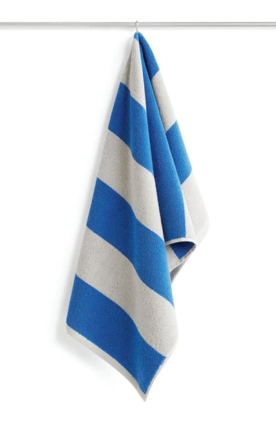 Shop Hay Frotté Stripe Towel In Blue