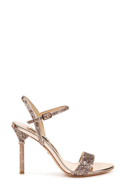 Shop Badgley Mischka Collection Olympia Embellished Sandal In Rose Gold Glitter