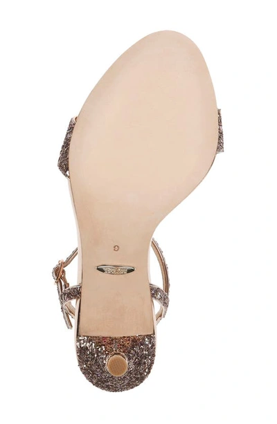 Shop Badgley Mischka Olympia Embellished Sandal In Rose Gold Glitter