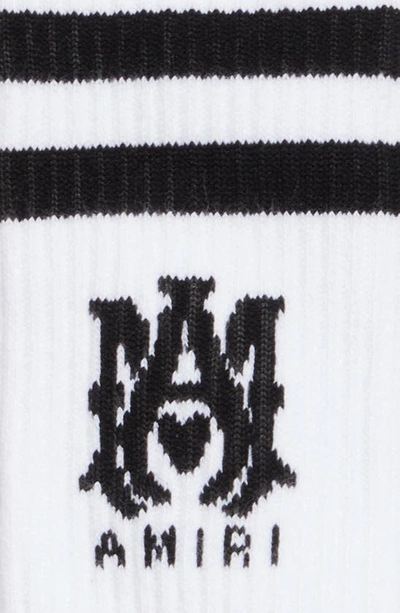 Amiri Ribbed Logo Athletic Socks In Black/white