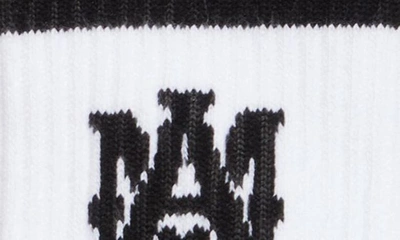 Amiri Ribbed Logo Athletic Socks In Black/white