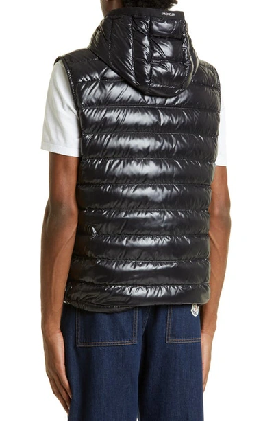Shop Moncler Ragot Quilted Hooded Down Vest In Black