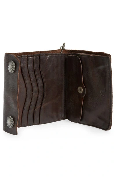 Shop Double Rl Concho Leather Chain Wallet In Dark Brown