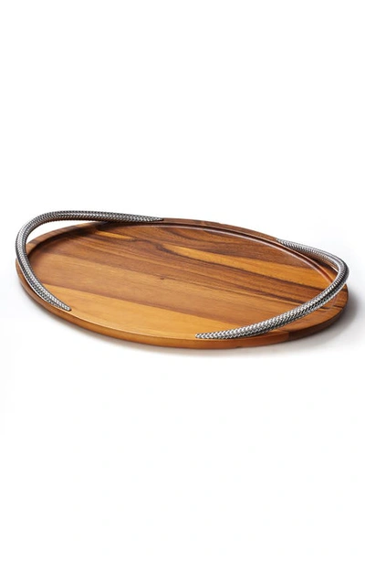 Shop Nambe Braid Serving Tray In Brown
