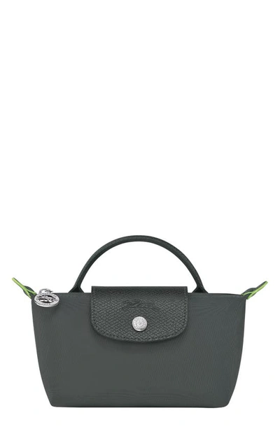 Shop Longchamp Le Pliage Recycled Canvas Cosmetics Case In Graphite