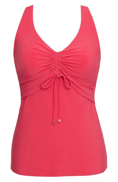 Shop Magicsuit Arya Solid Tankini Top In Coral Rose