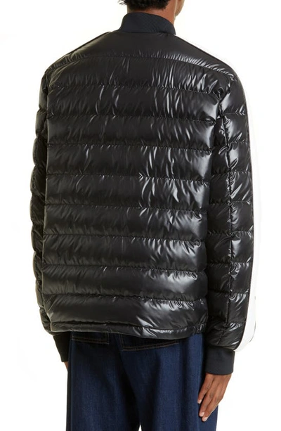 Moncler Arroux Feather Padded Bomber Jacket In Black