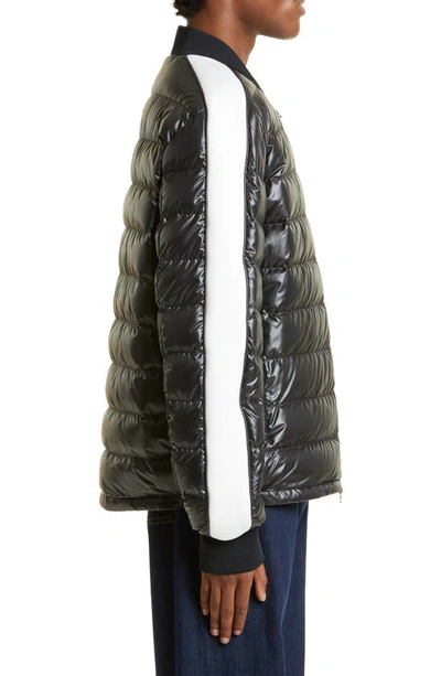 Moncler Arroux Feather Padded Bomber Jacket In Black