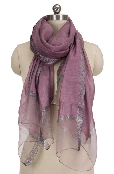 Saachi Shimmer Border Scarf In Purple