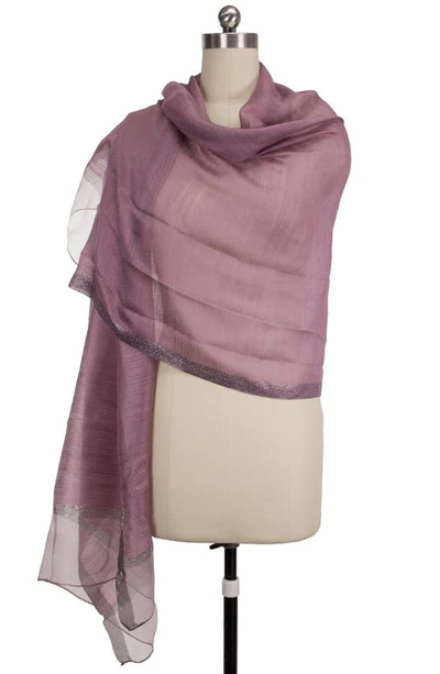 Saachi Shimmer Border Scarf In Purple