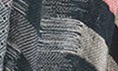 Saachi Retro Gradient Stripe Ruana In Charcoal