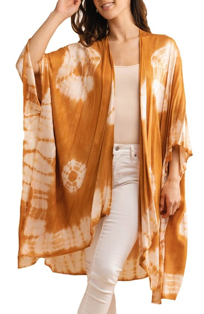 Shop Saachi Tie Dye Ruana In Sienna