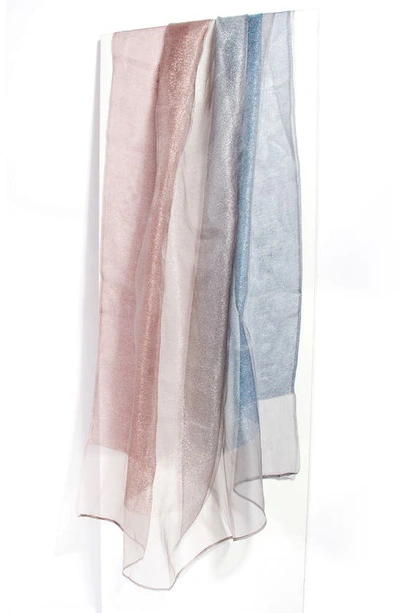 Saachi Ombré Shimmer Silk Scarf In Pink