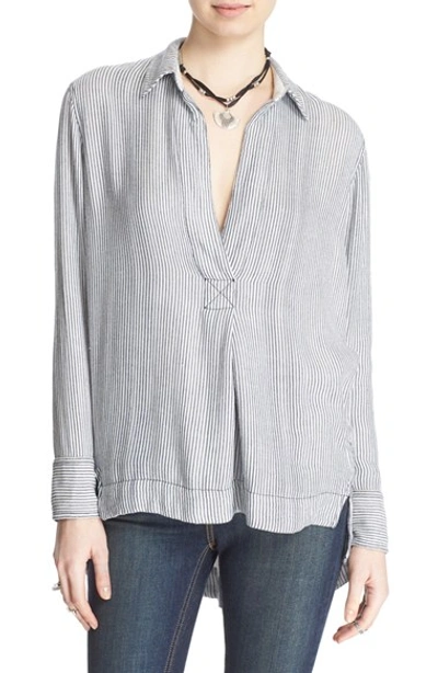 Free People 'on The Road' Stripe Tunic Top In Oxford Combo