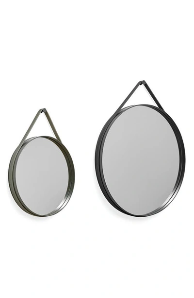 Hay Round Strap Mirror In Anthracite