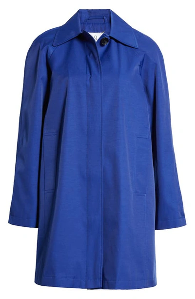 Sam Edelman Mac Water Repellent Cotton Blend Raincoat In Cobalt