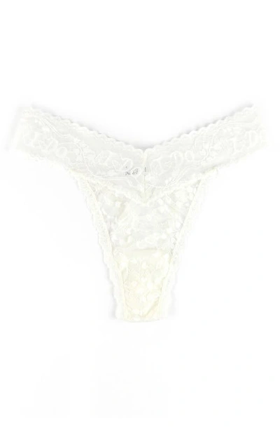 Shop Hanky Panky I Do Shimmer Lace Thong In Light Ivory