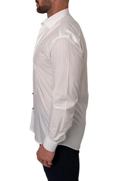 Shop Maceoo Fibonacci Dots Contemporary Fit Button-up Shirt In White
