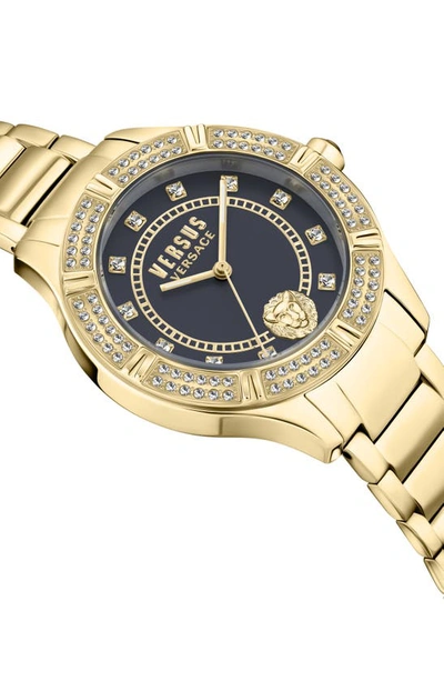 Versus Versace Canton Road Crystal Bracelet Watch, 36mm In Yellow Gold